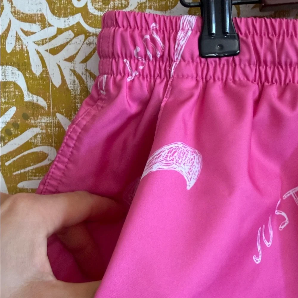 Nike Men's NSW Woven Flow Swoosh All Over Print Gym Swim Shorts Pink Sz XXL